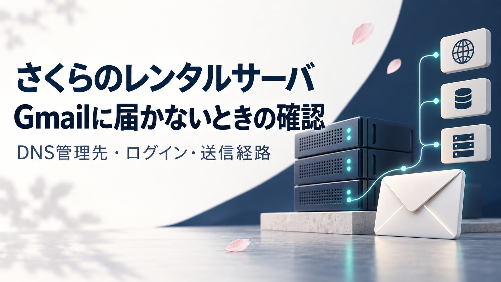 さくらのレンタルサーバからGmailに届かないときに、DNS管理先・ログイン・送信経路を確認する